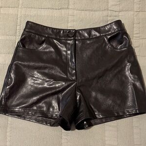 Zara Black Leather Shorts